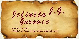Jefimija Garović vizit kartica